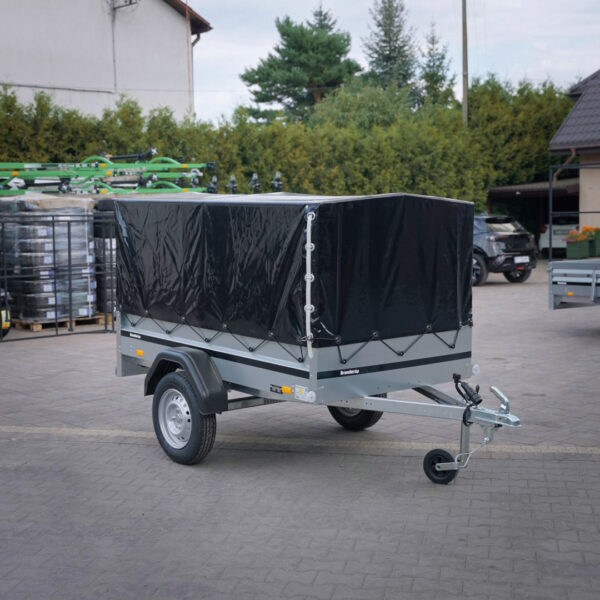 Brenderup 1203 Mała i mocna! DMC 750 kg 204x116 Click&Collect ze Stelażem i Plandeką - Hover